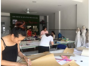 Bài thực hành drapping học viên thực hiện tại trung tâm Huyen Fashion tháng 5